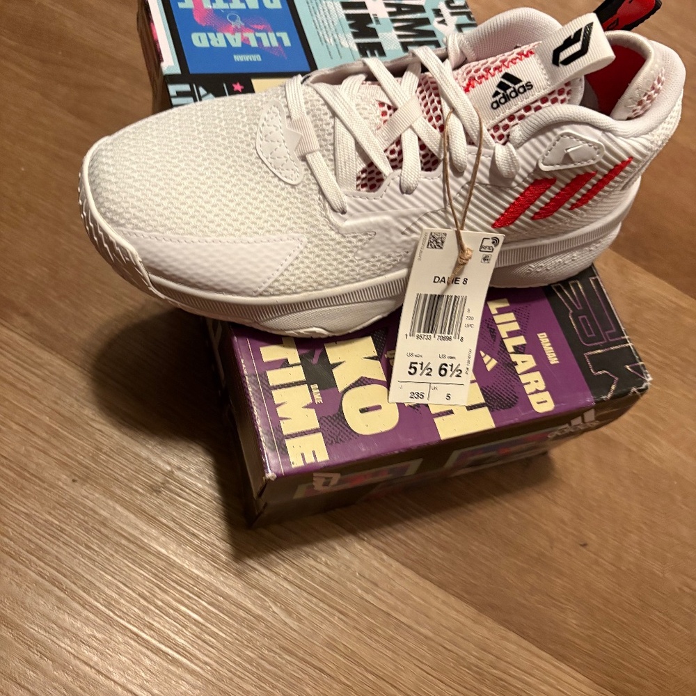 Adidas, white and red